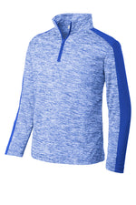 Load image into Gallery viewer, YST397  Sport-Tek ® Youth PosiCharge ® Electric Heather Colorblock 1/4-Zip Pullover
